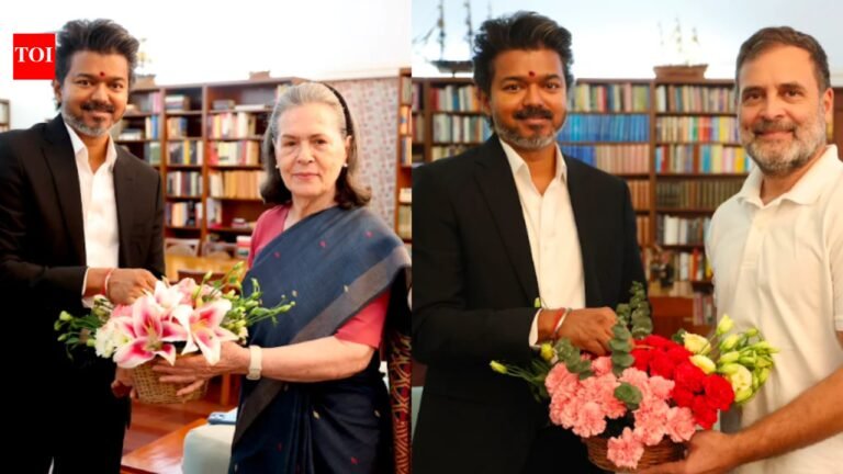 Tamil Nadu CM Vijay meets Sonia Gandhi, Rahul Gandhi during Delhi visit